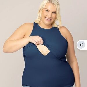 Like New Kindred Bravely Women's Blue Nursing Tank Top